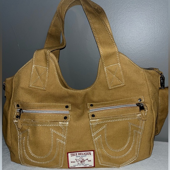 BRAND NEW TAN TRUE RELIGION TOTE BAG - Picture 1 of 3